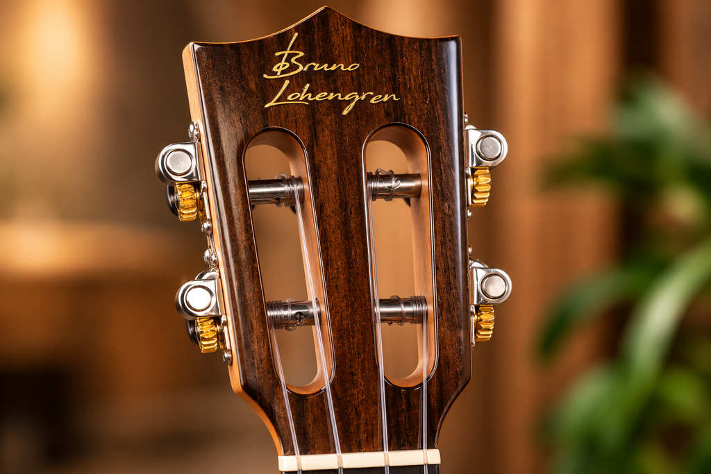 Bruno Lohengren Model No. 1 — signature headstock detail