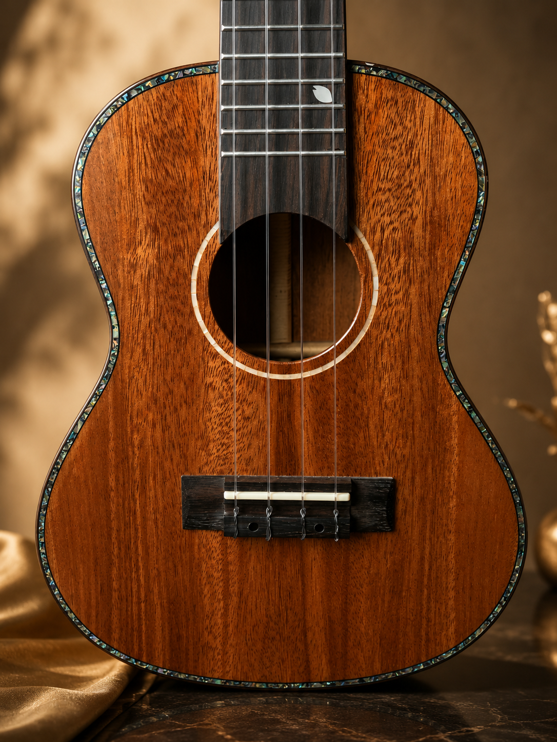 Bruno Lohengren Model No. 1 — solid wood and rosette detail